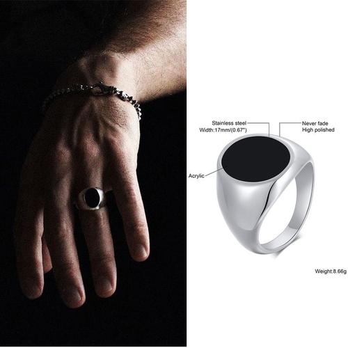 Bague pierre noire discount homme